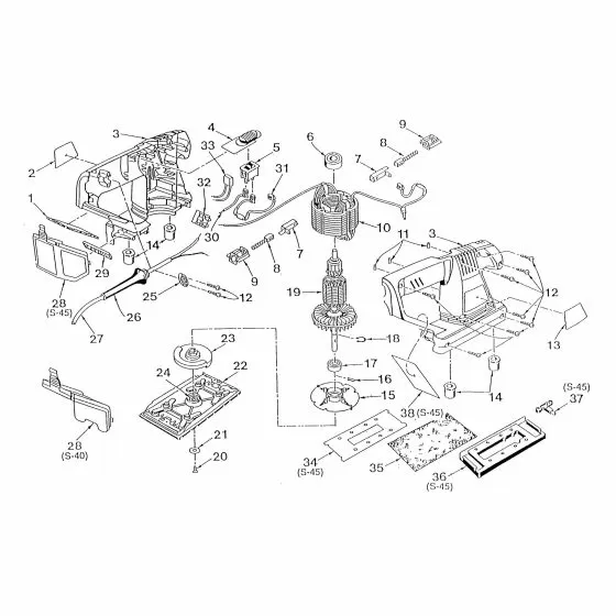 Ryobi S36B Spare Parts List Type: 1000017494